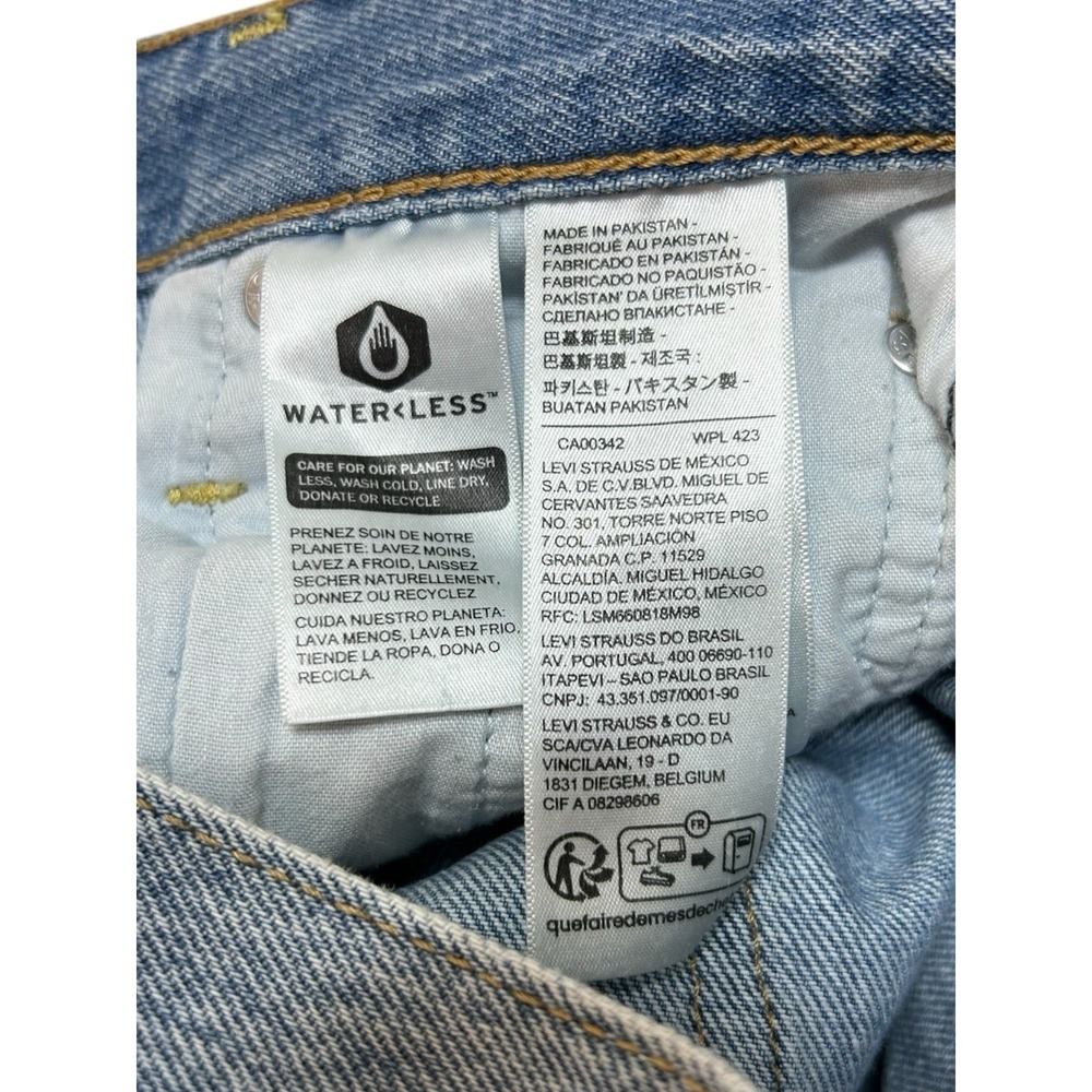 Levi's Women's 25 X 32 Ribcage Wide Leg Bell Flare Jeans Blue Denim Red tab - Picture 7 of 10
